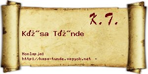 Kása Tünde névjegykártya